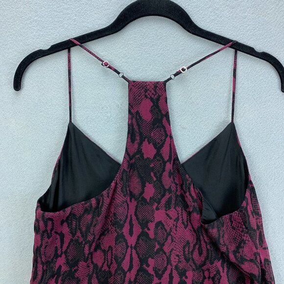 Lavender Brown Blouse Womens Small Silk Sleeveless Purple Black Animal Print - Picture 5 of 11
